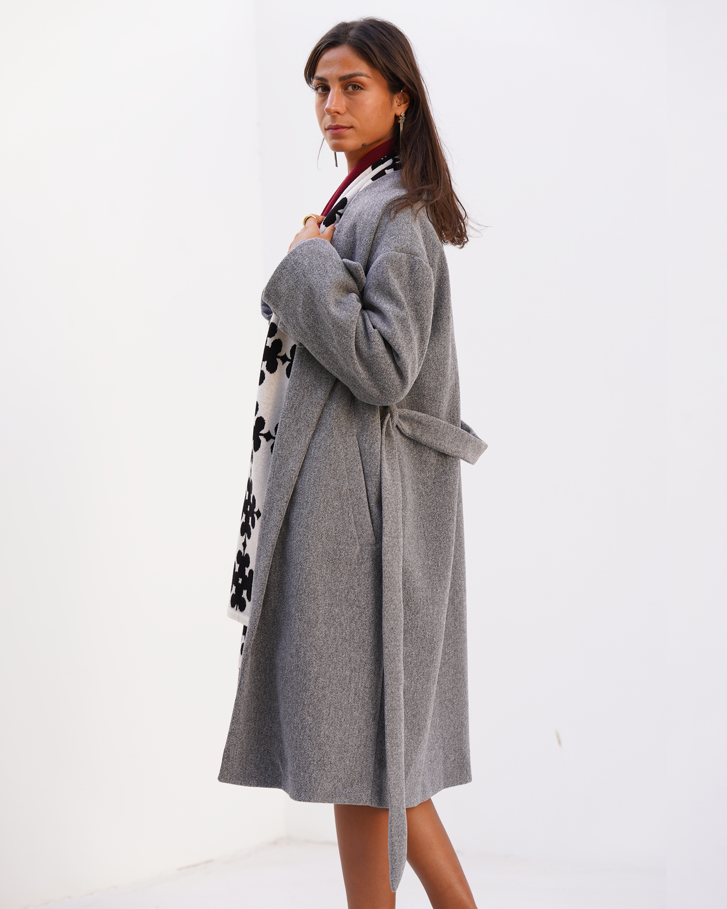 Grey Wrap Coat