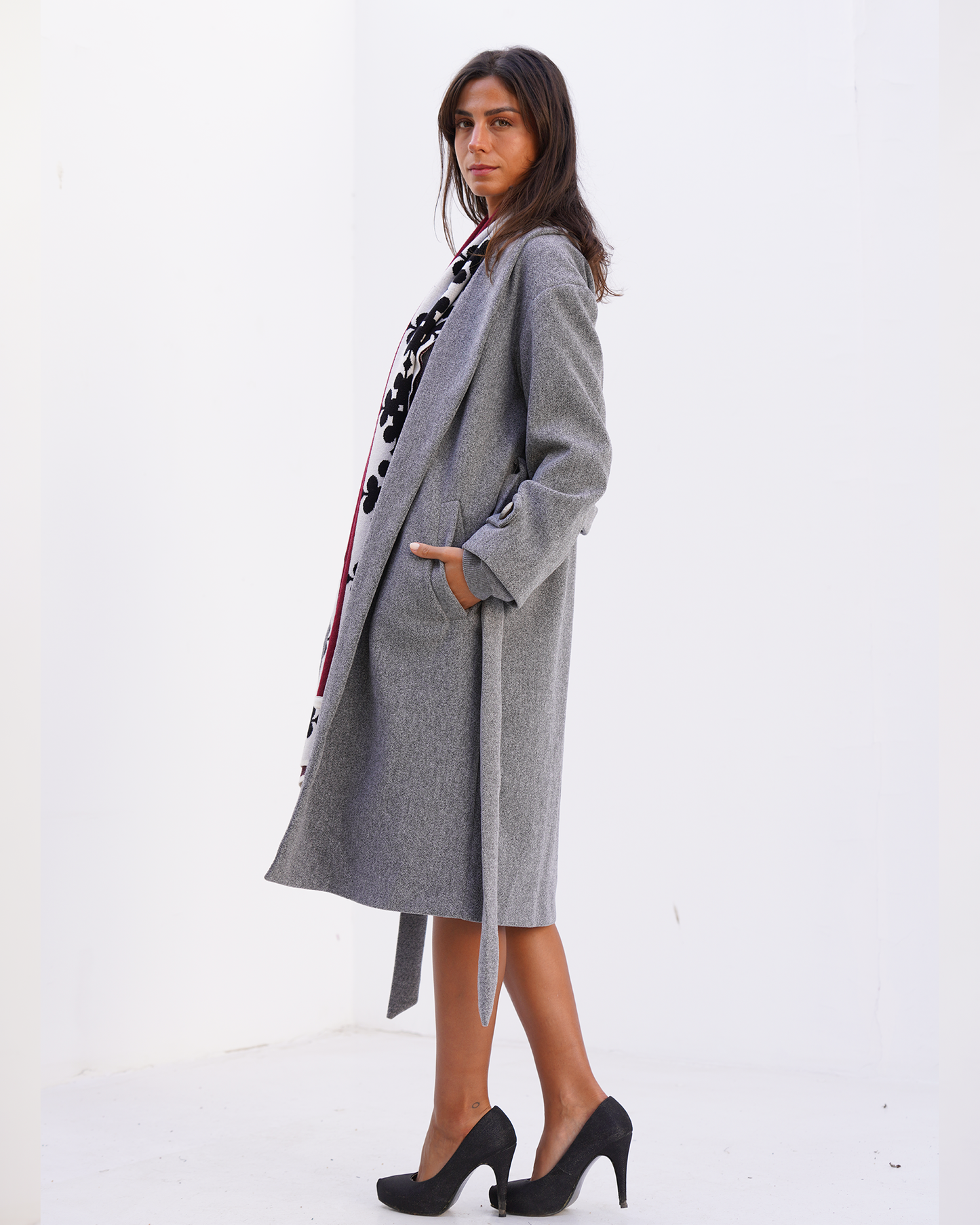 Grey Wrap Coat