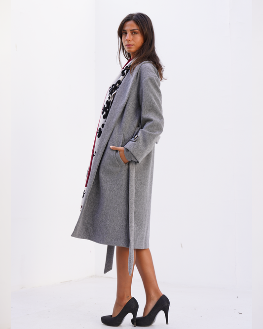 Grey Wrap Coat