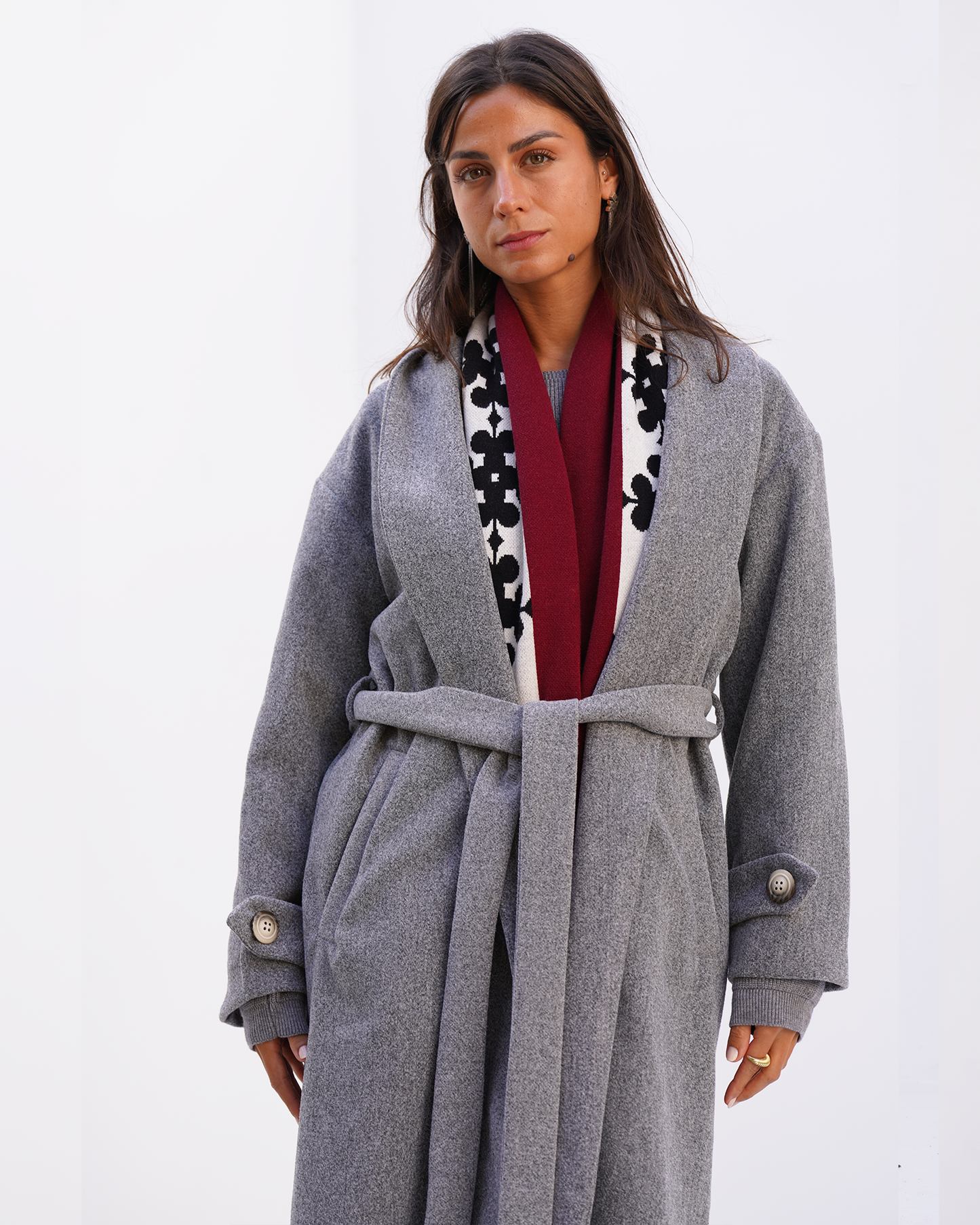 Grey Wrap Coat