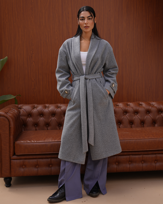 Grey Wrap Coat