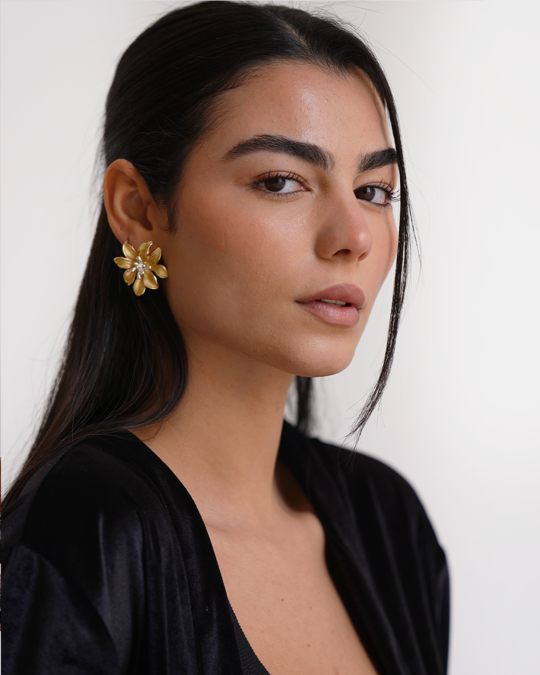 Gold Flower Earrings