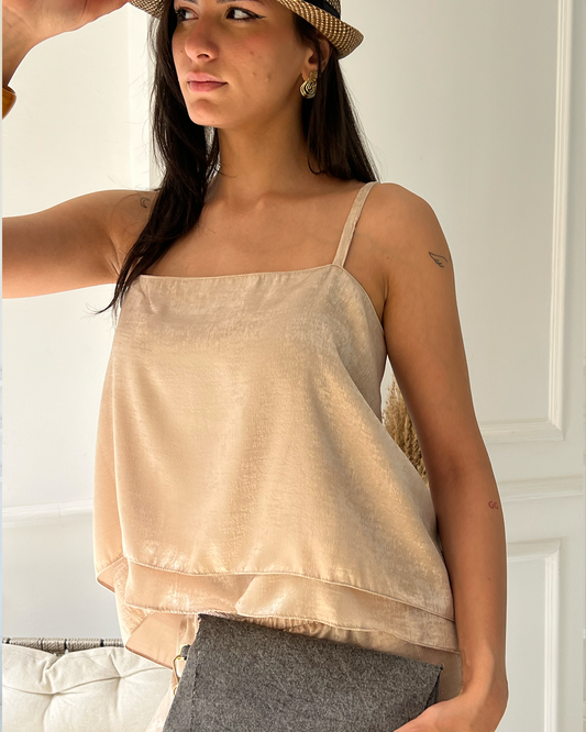 Gold Tie Flowy Top
