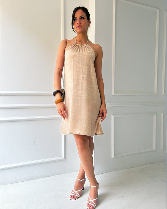 Gold Halter dress