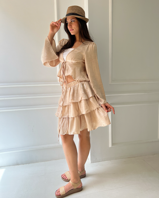Gold Ruffled Skirt