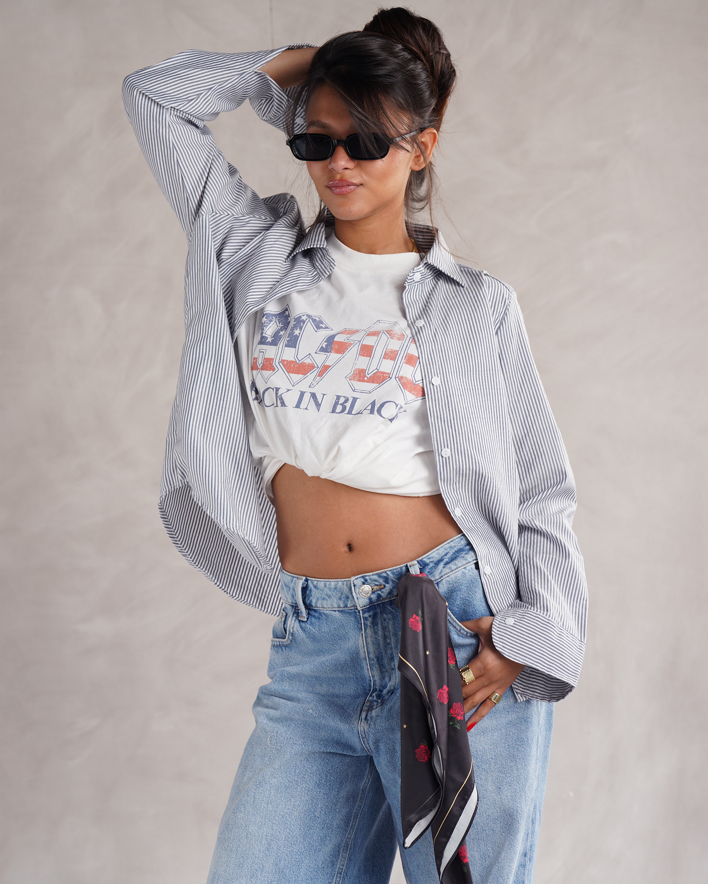 Grey Pinstriped Shirt