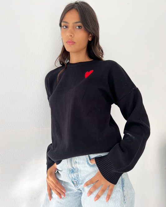 Black Heart Sweater
