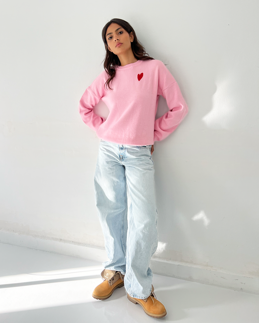 Pink Heart Sweater