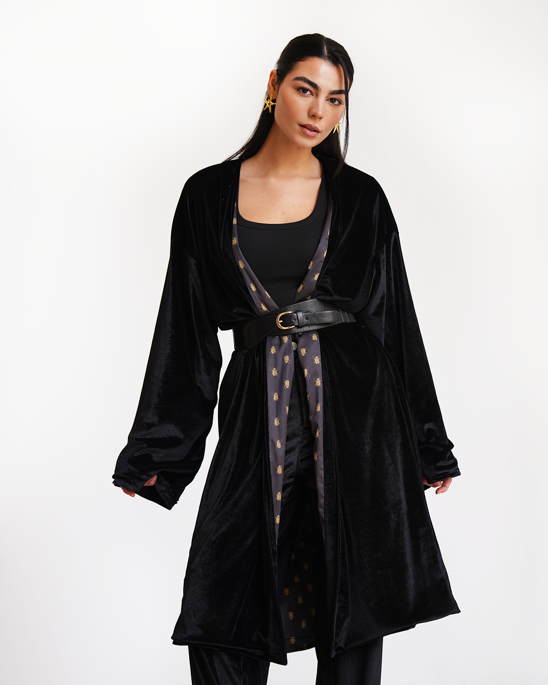 Black Scarab Reversible Kimono