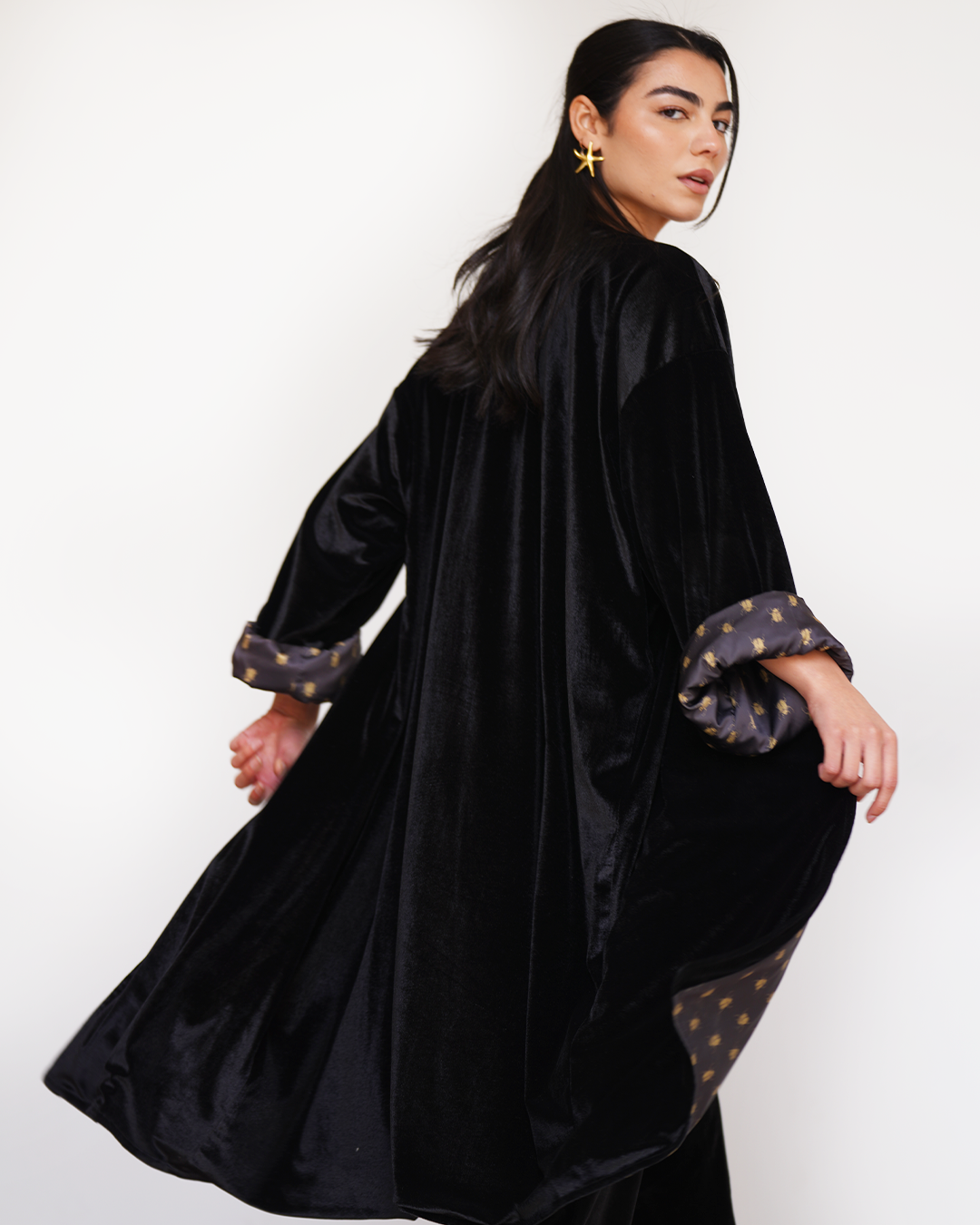Black Scarab Reversible Kimono