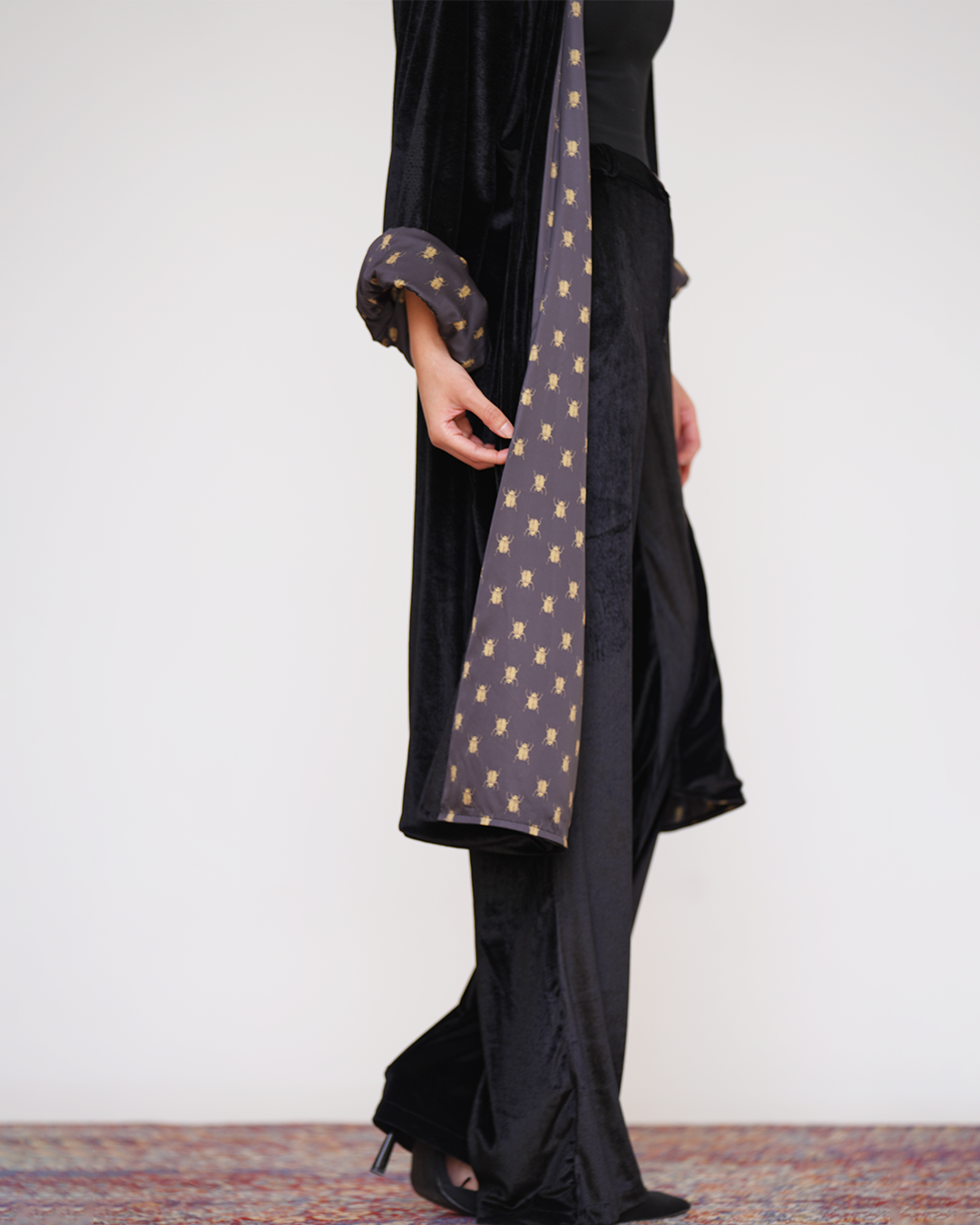 Black Scarab Reversible Kimono