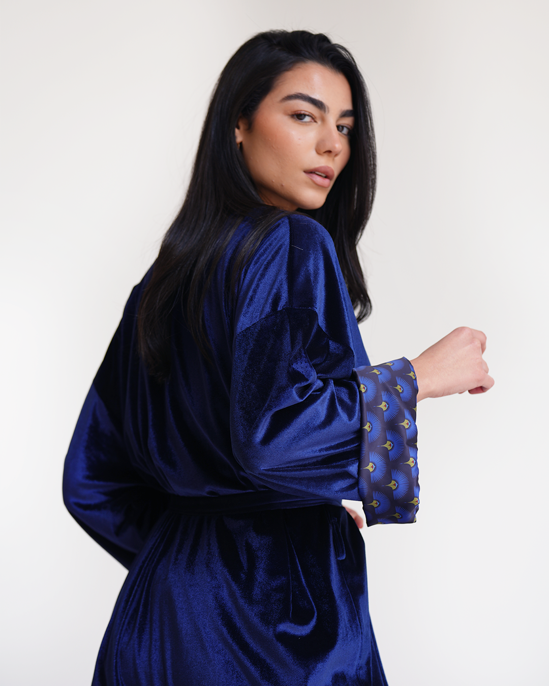 Blue Peacock Reversible Kimono