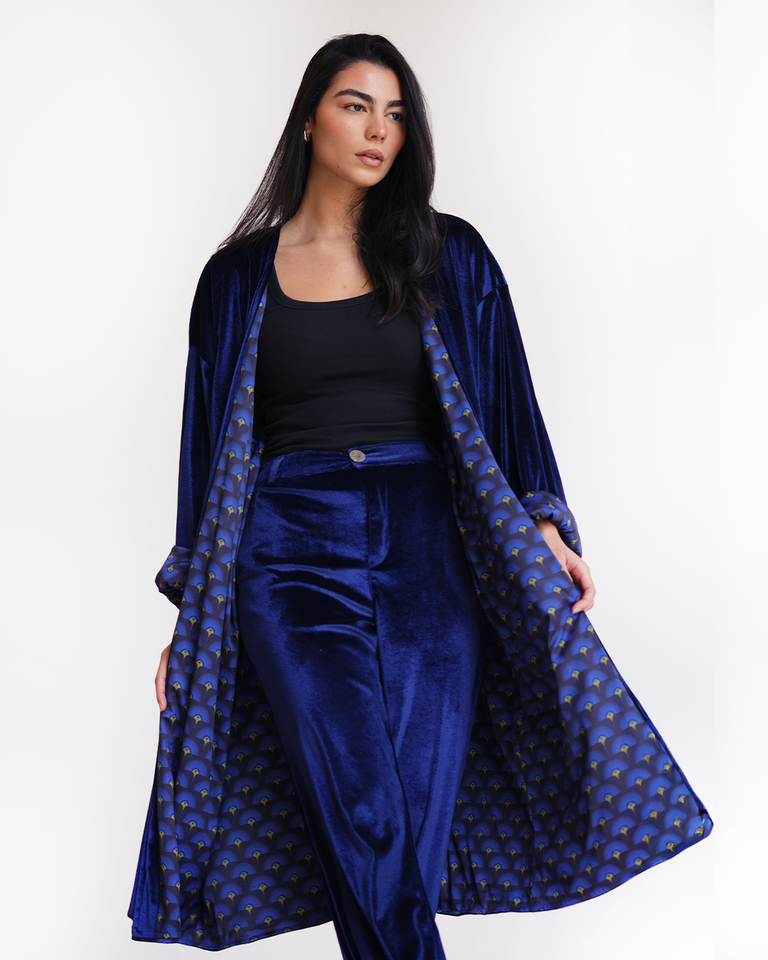 Blue Peacock Reversible Kimono