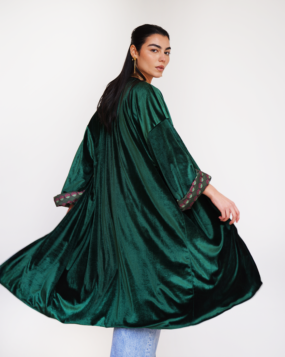 Green Lotus Reversible Kimono