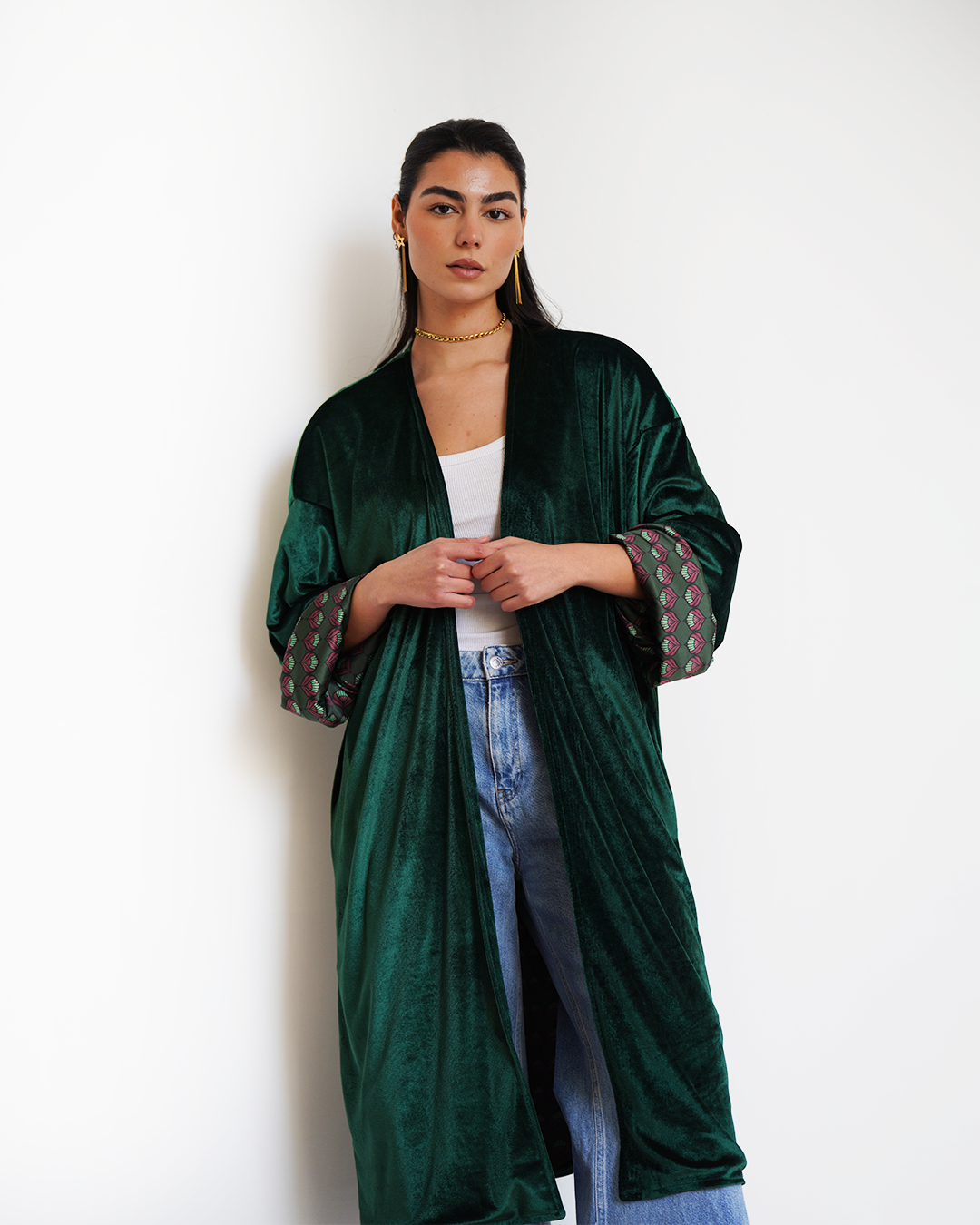Green Lotus Reversible Kimono