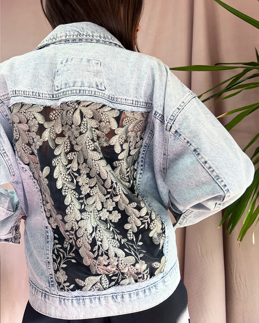 Light Acid Lace Denim Jacket