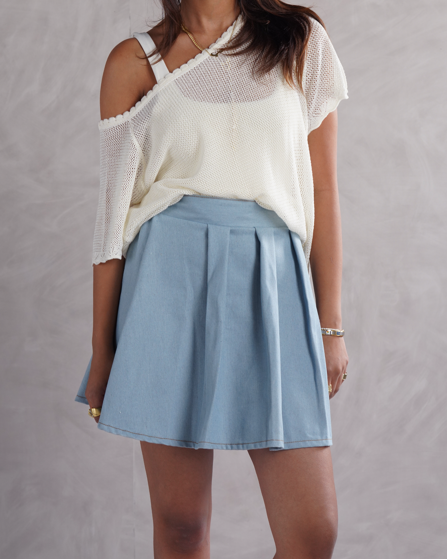 Light Denim Tennis Skirt