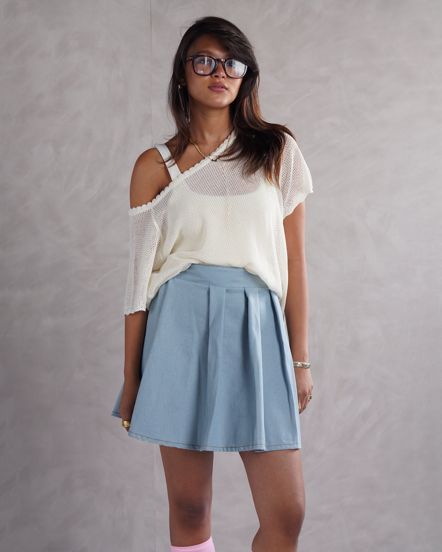 Light Denim Tennis Skirt