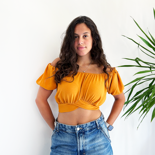 Mustard Summer Night Crop-top