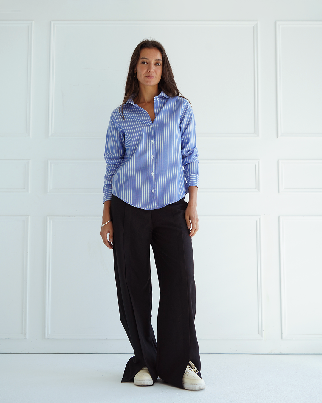 Navy Pinstriped Shirt