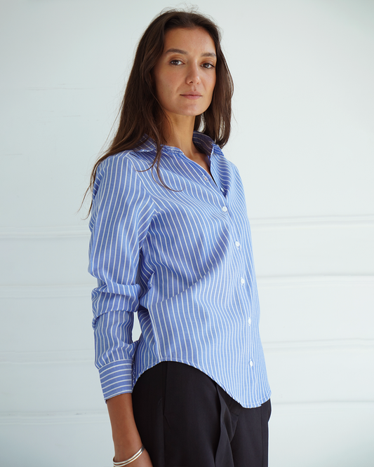 Navy Pinstriped Shirt