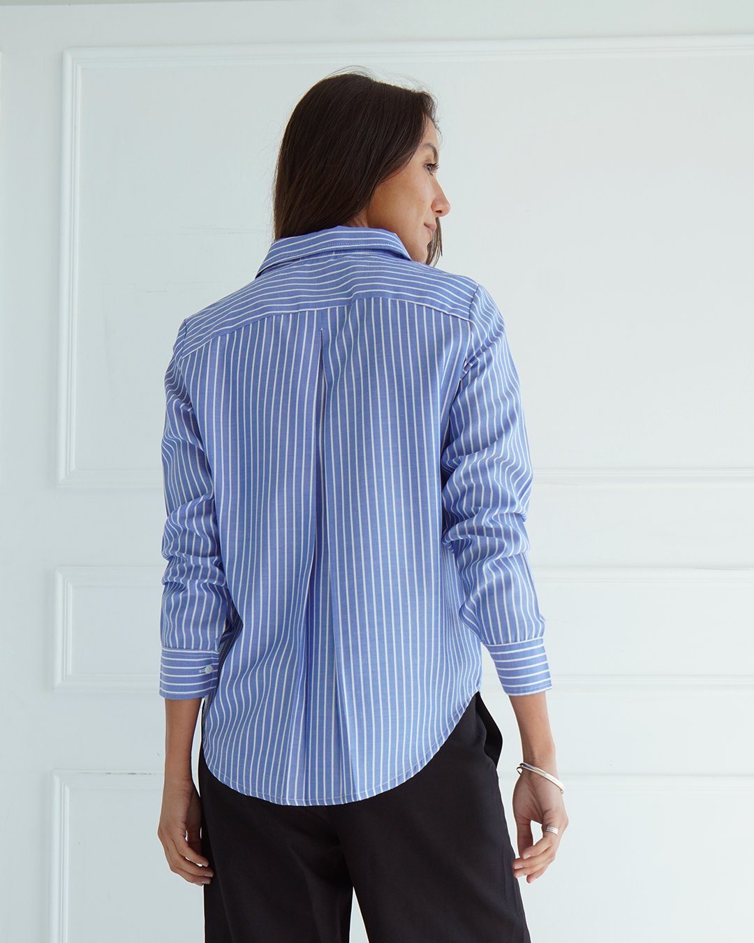 Navy Pinstriped Shirt