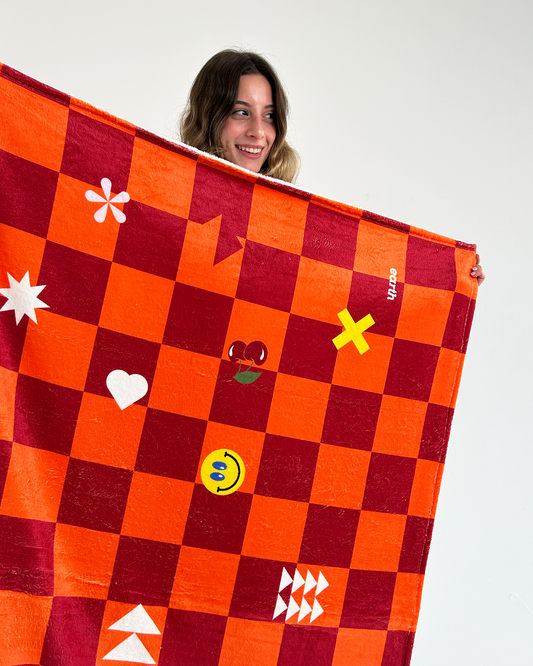 Orange Self-Care Couch Blanket