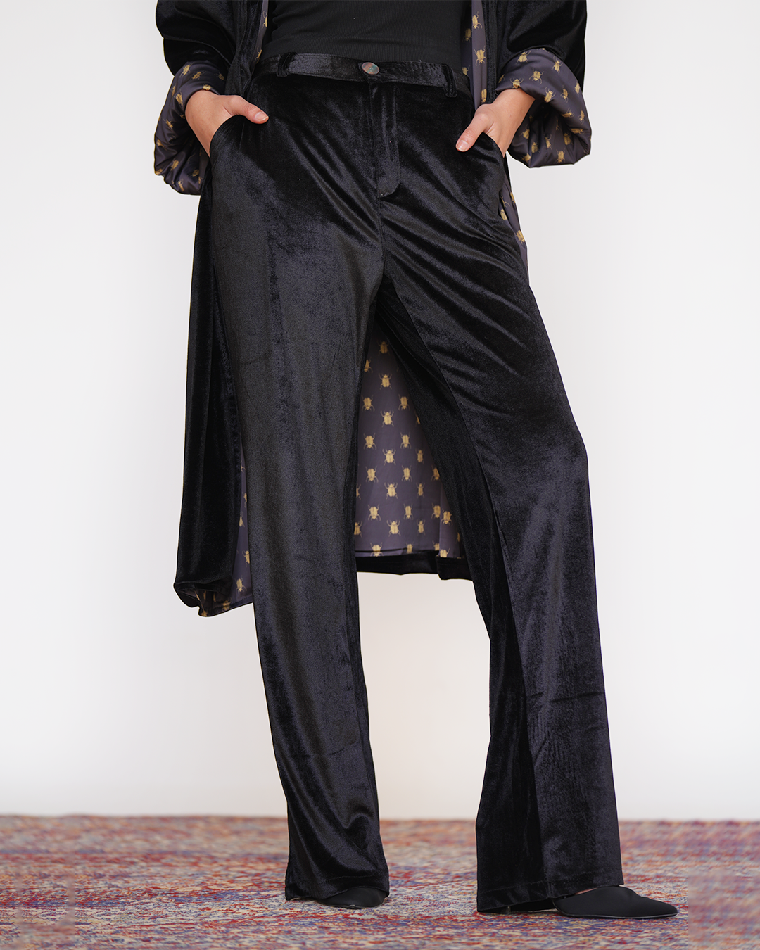 Black Velvet Loose Pants