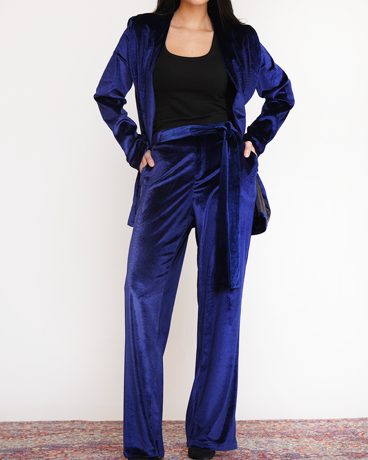Blue Velvet Loose Pants