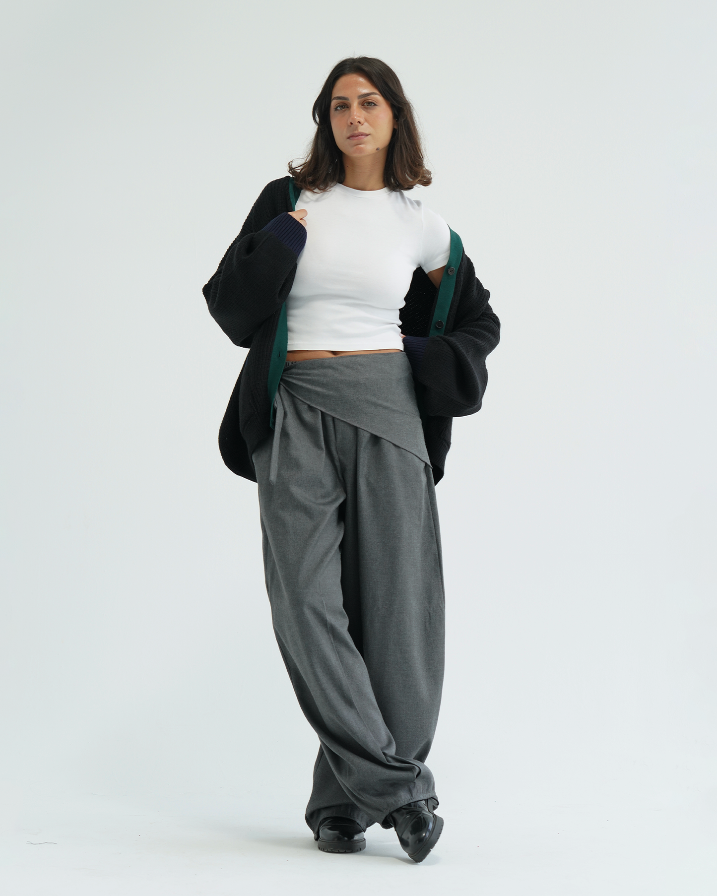 Space Grey Cashmere Balloon Pants