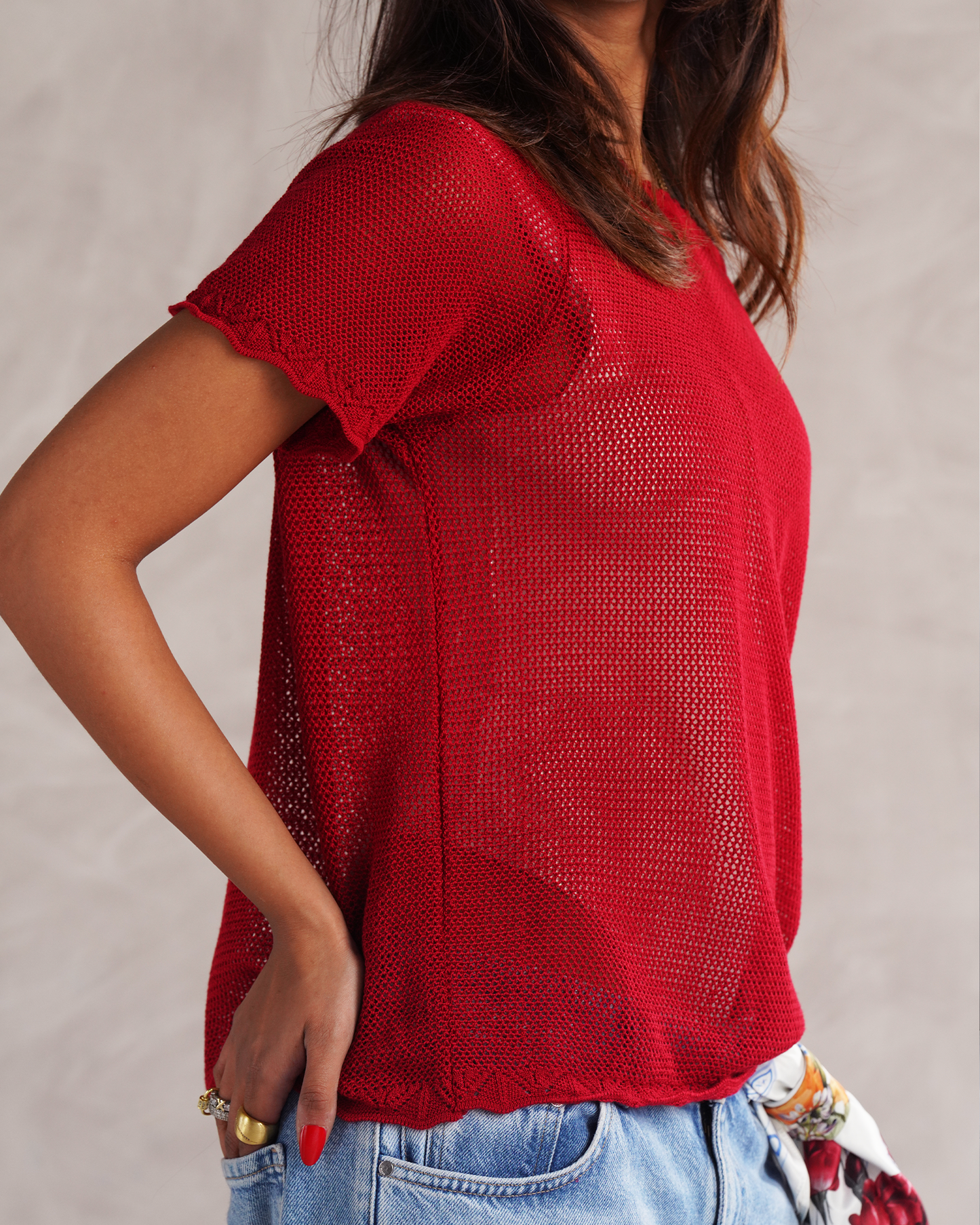 Red Knit T-shirt