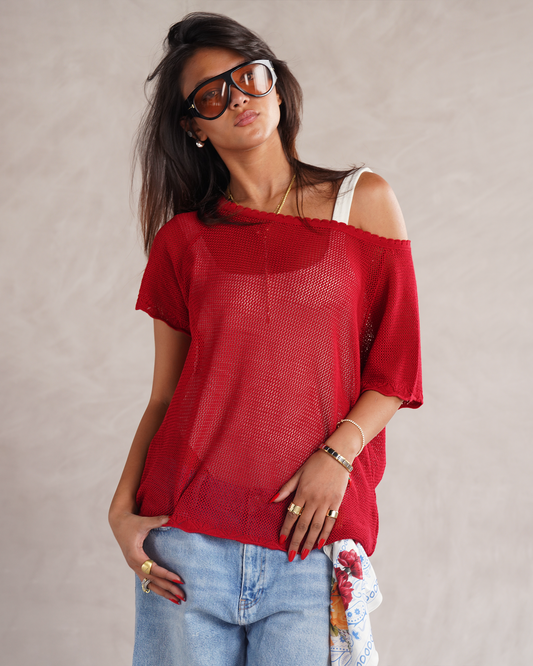 Red Knit T-shirt