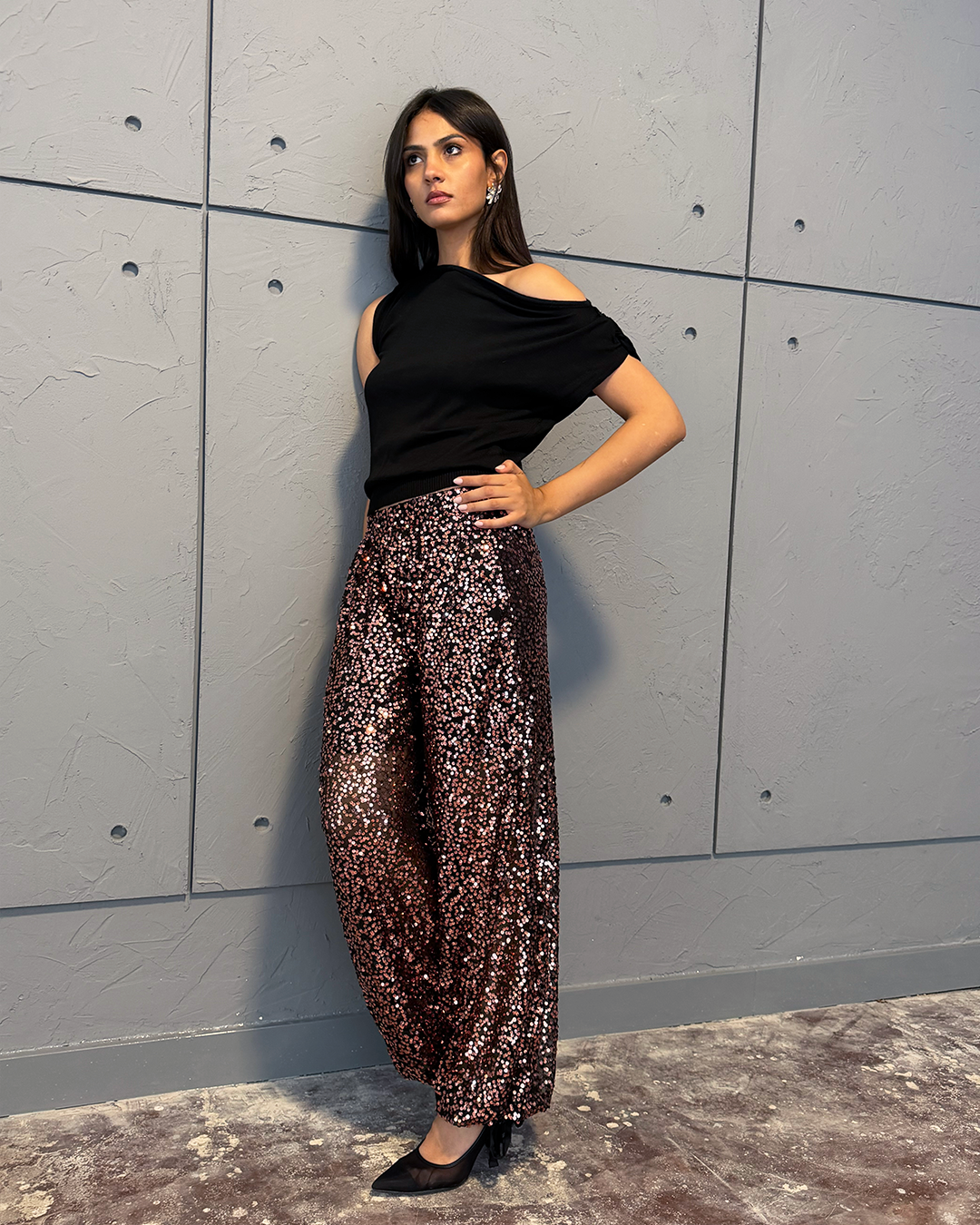 Rosé Sequin Pants