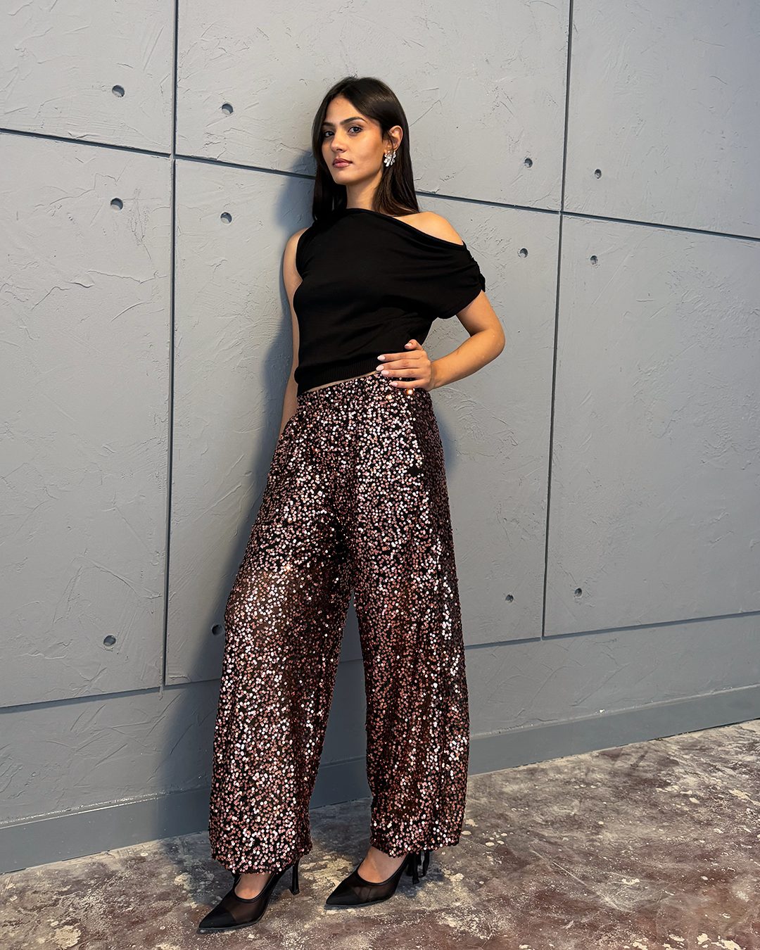 Rosé Sequin Pants