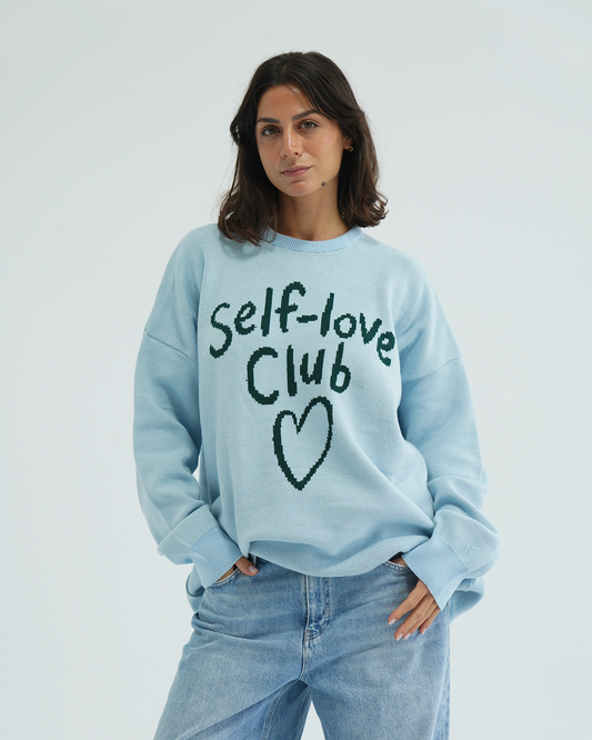 Blue Self-Love Club Sweater