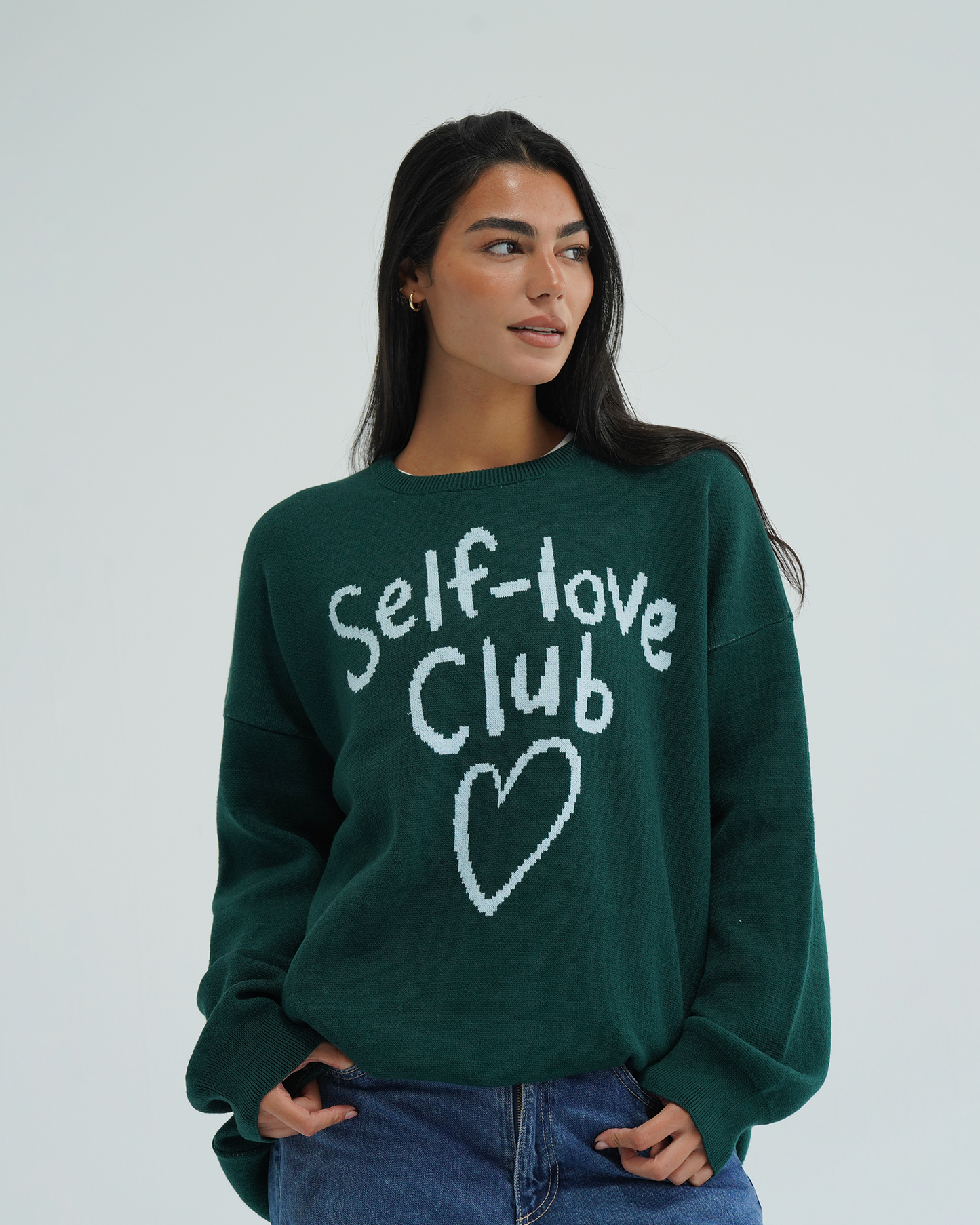 Green Self-Love Club Sweater