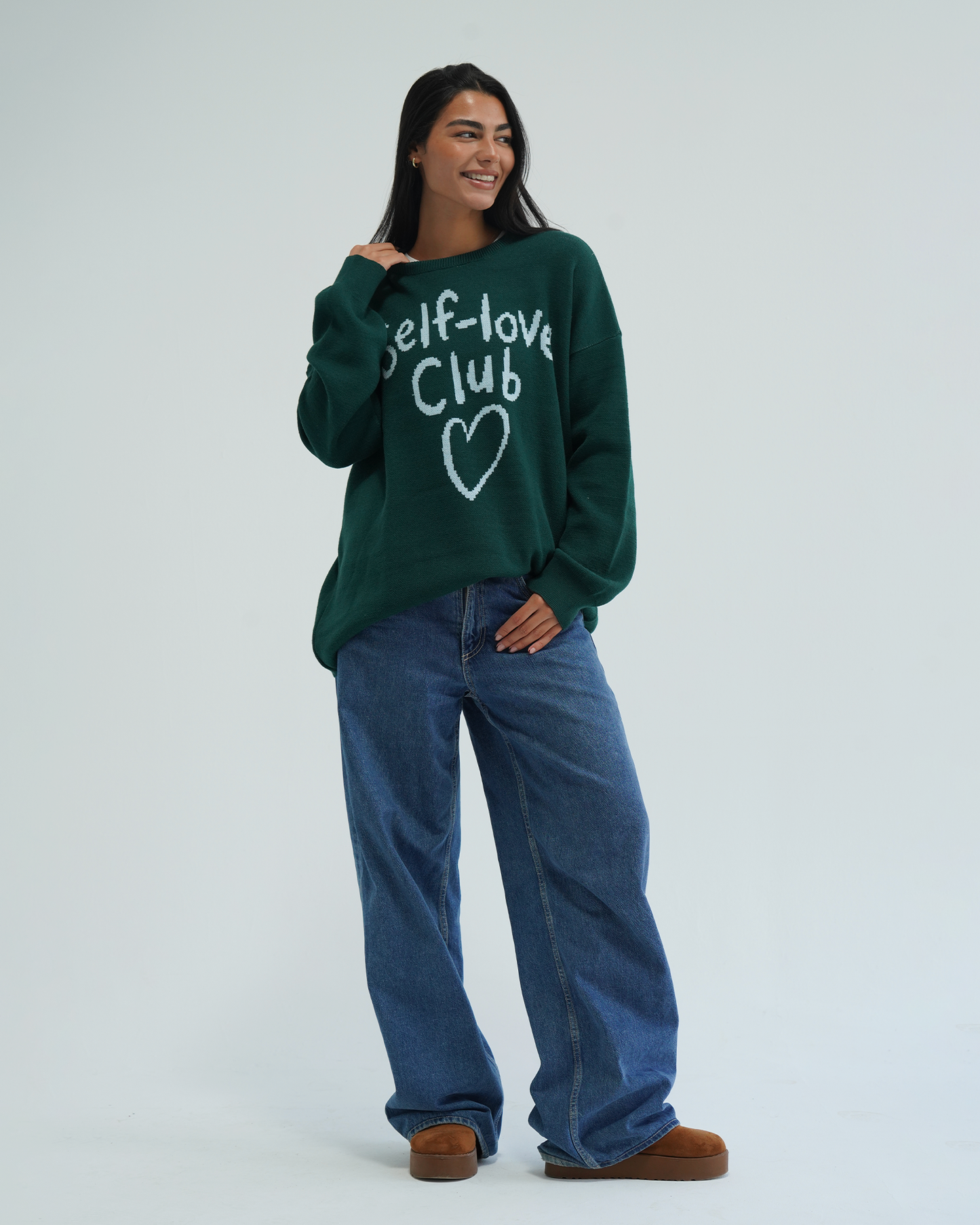 Green Self-Love Club Sweater
