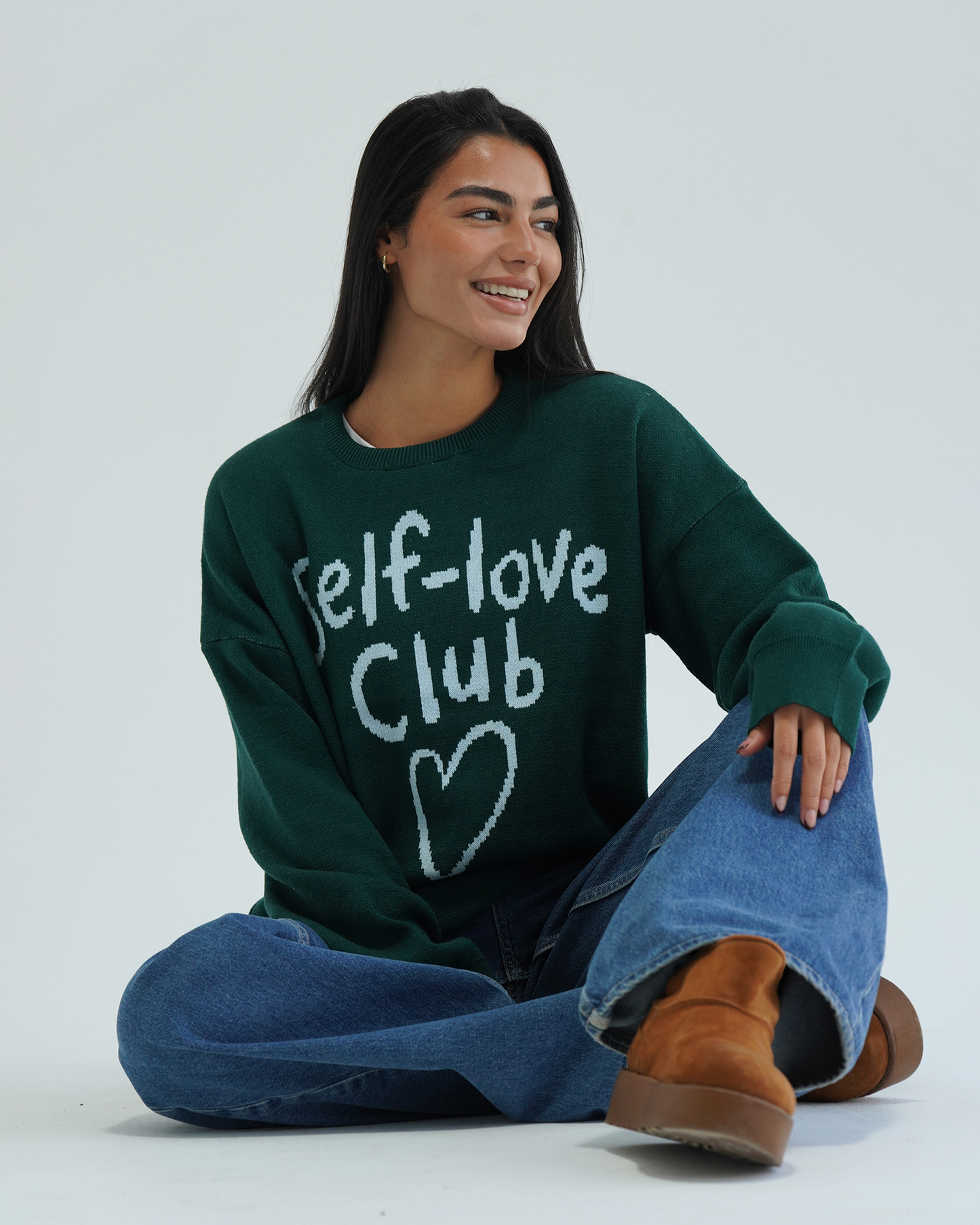 Green Self-Love Club Sweater