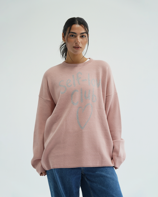 Pink Self-Love Club Sweater
