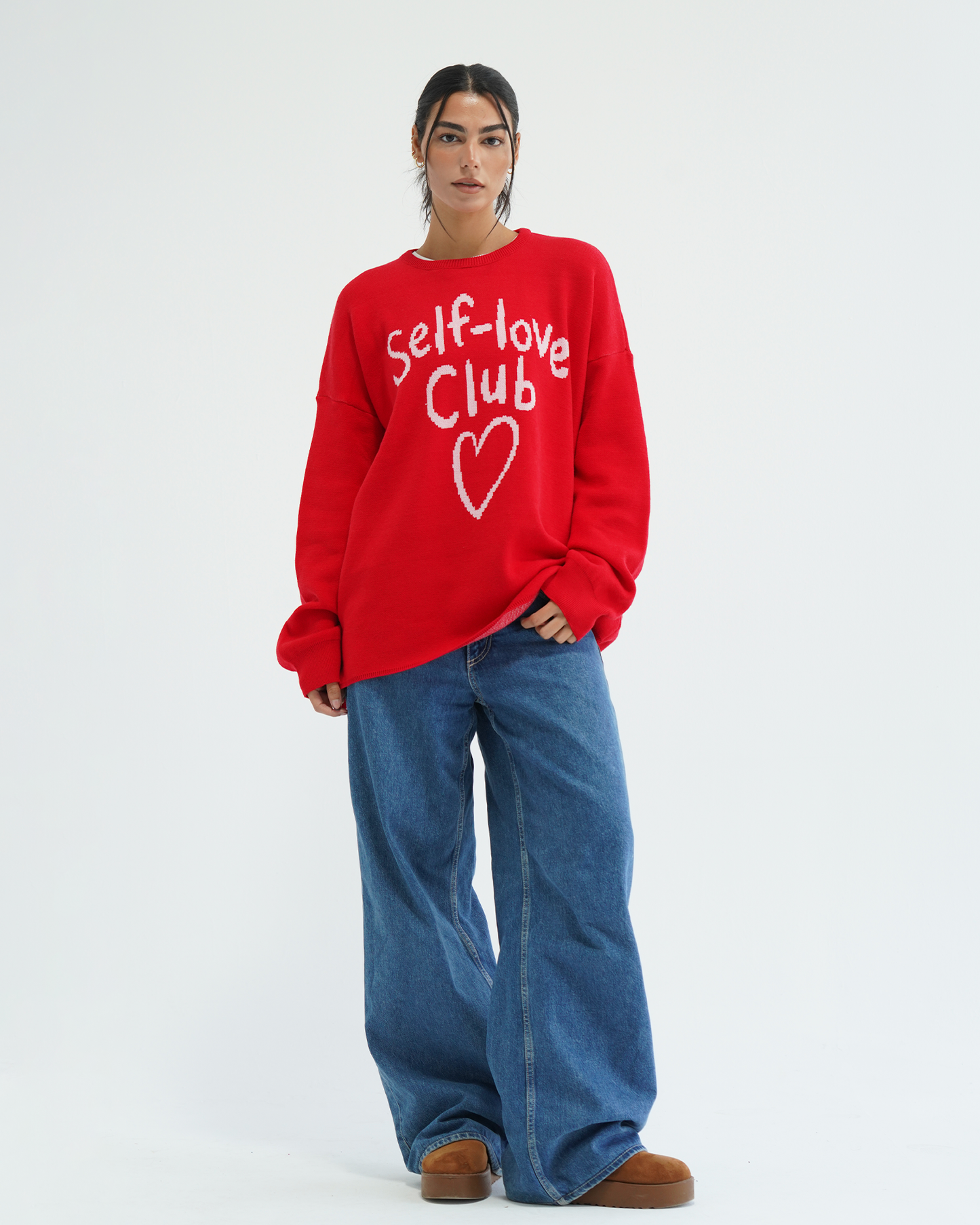 Red Self-Love Club Sweater