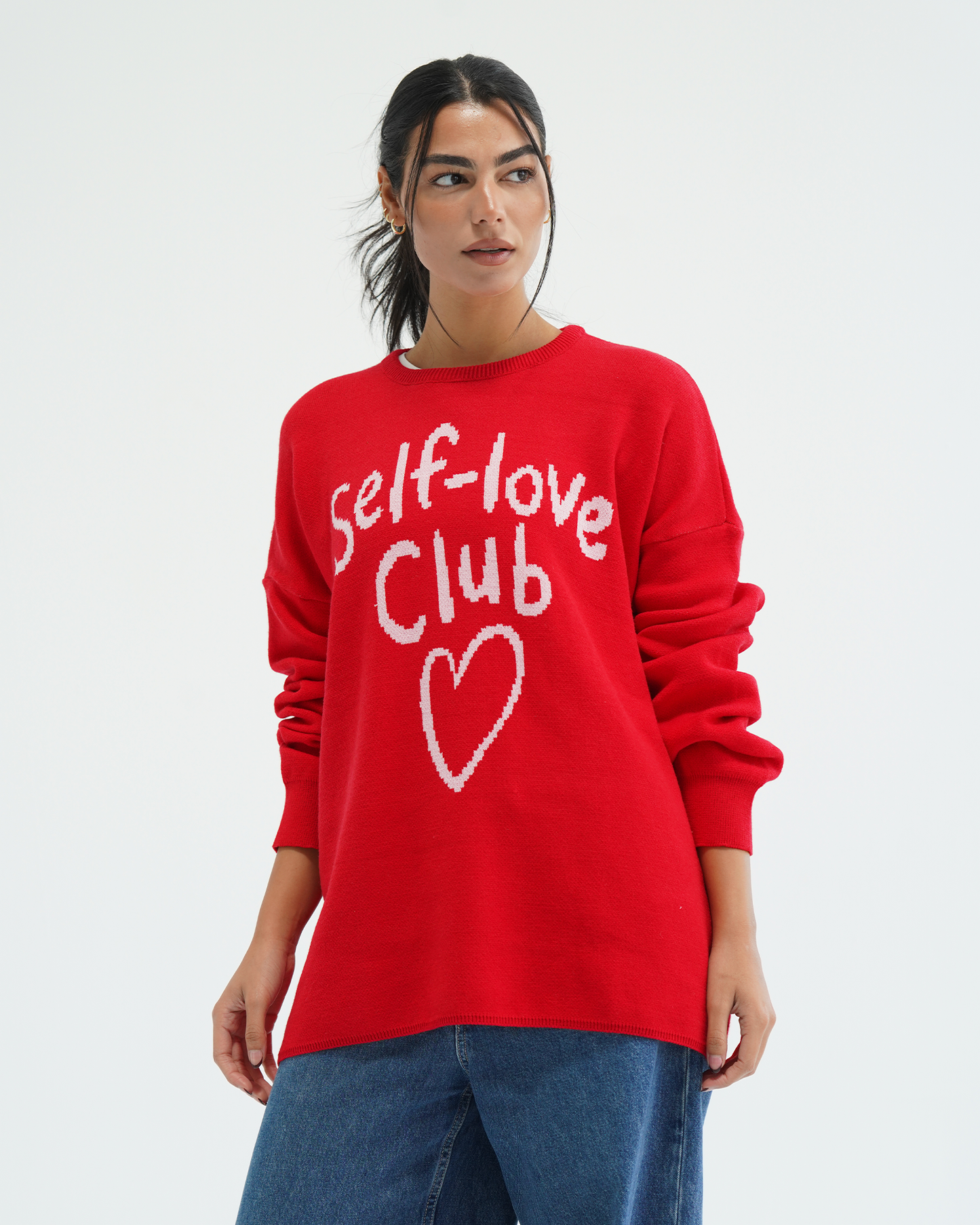 Red Self-Love Club Sweater