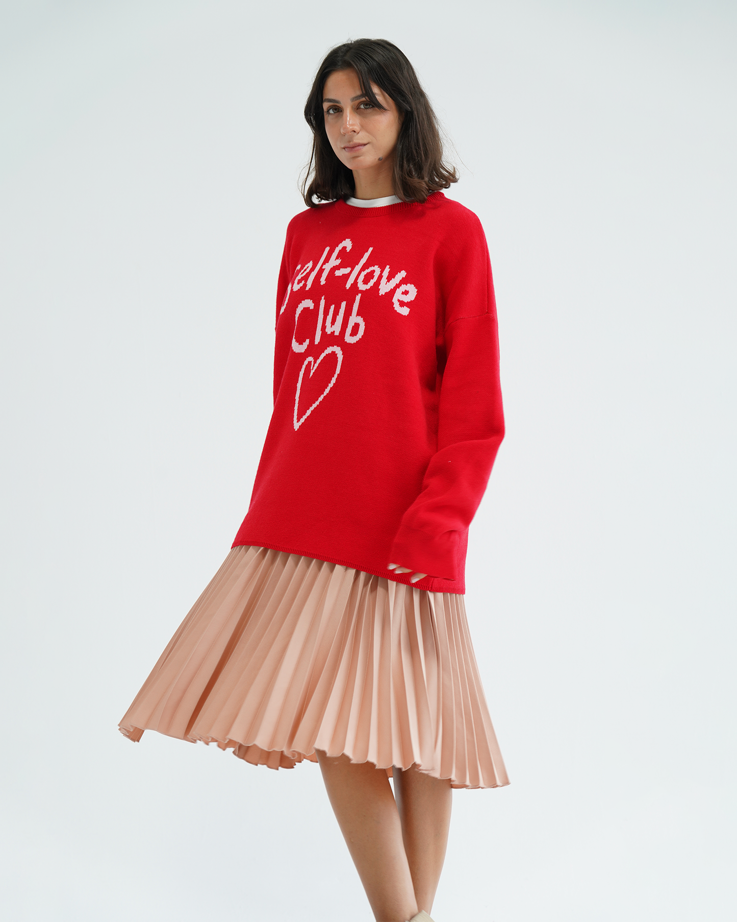 Red Self-Love Club Sweater