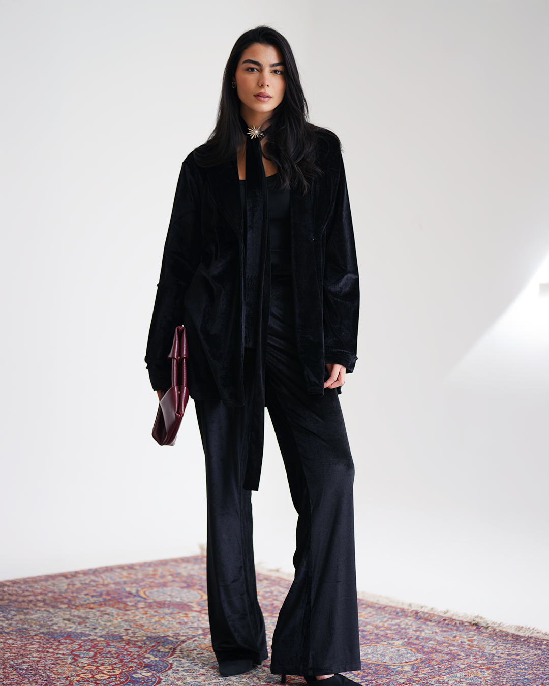 Black Velvet Loose Pants