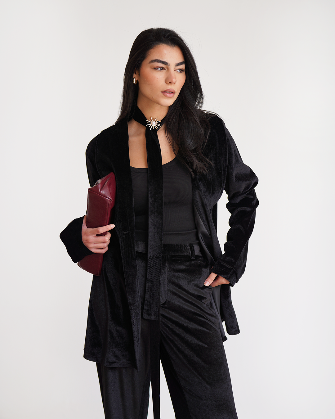 Black Velvet Loose Pants