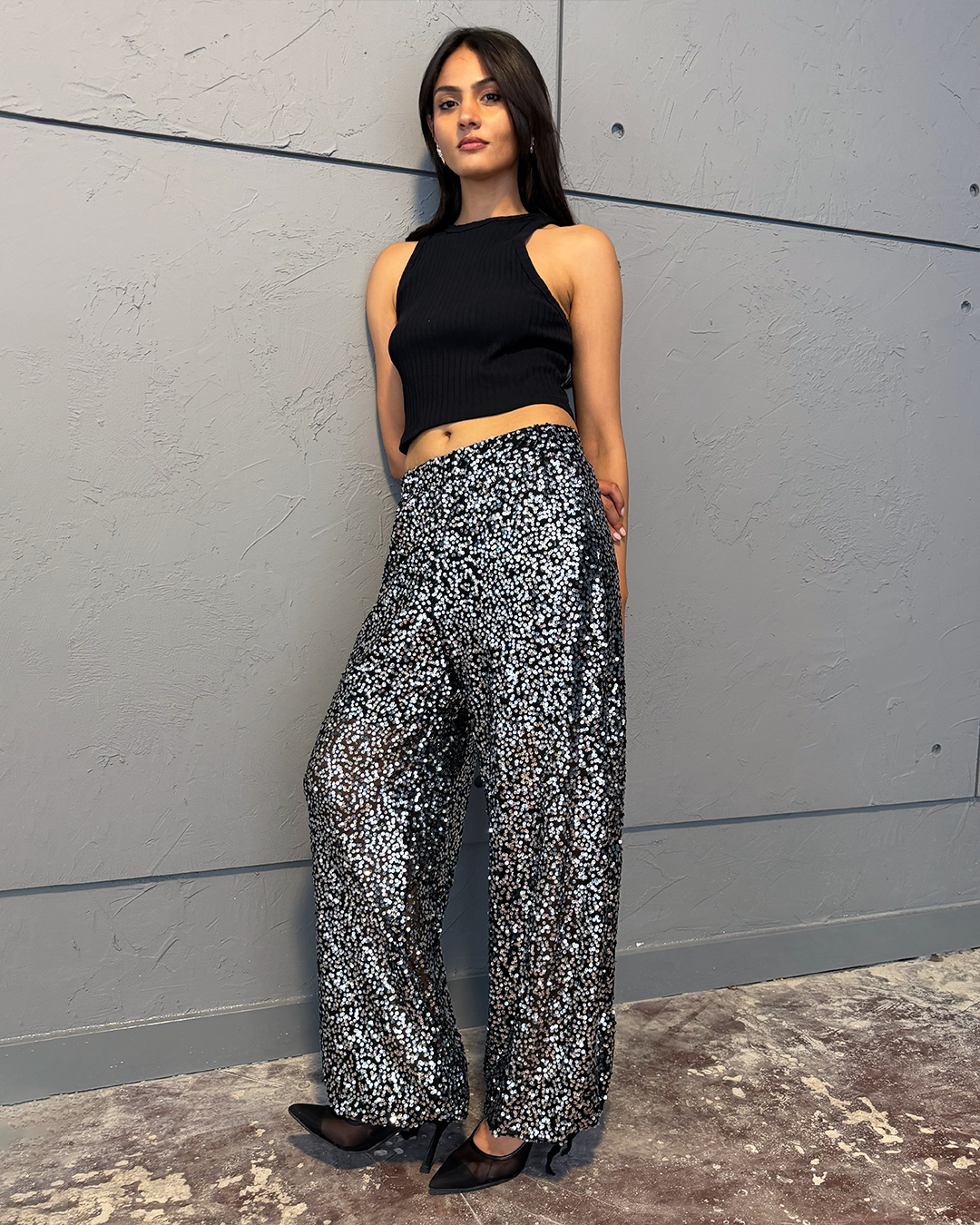 Silver Sequin Pants