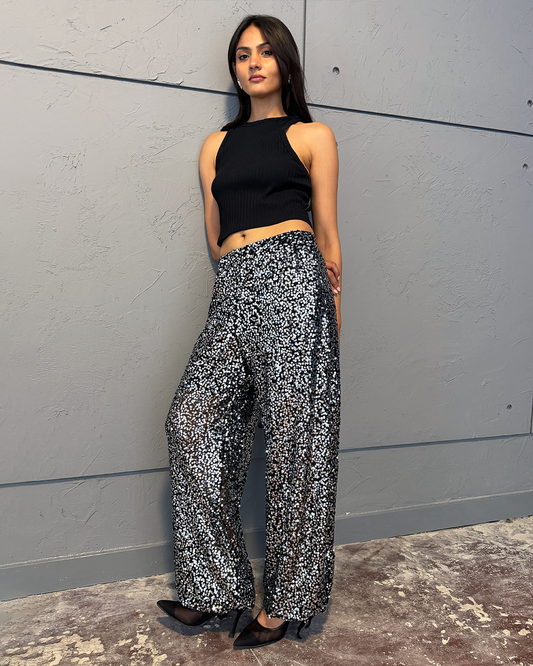 Silver Sequin Pants