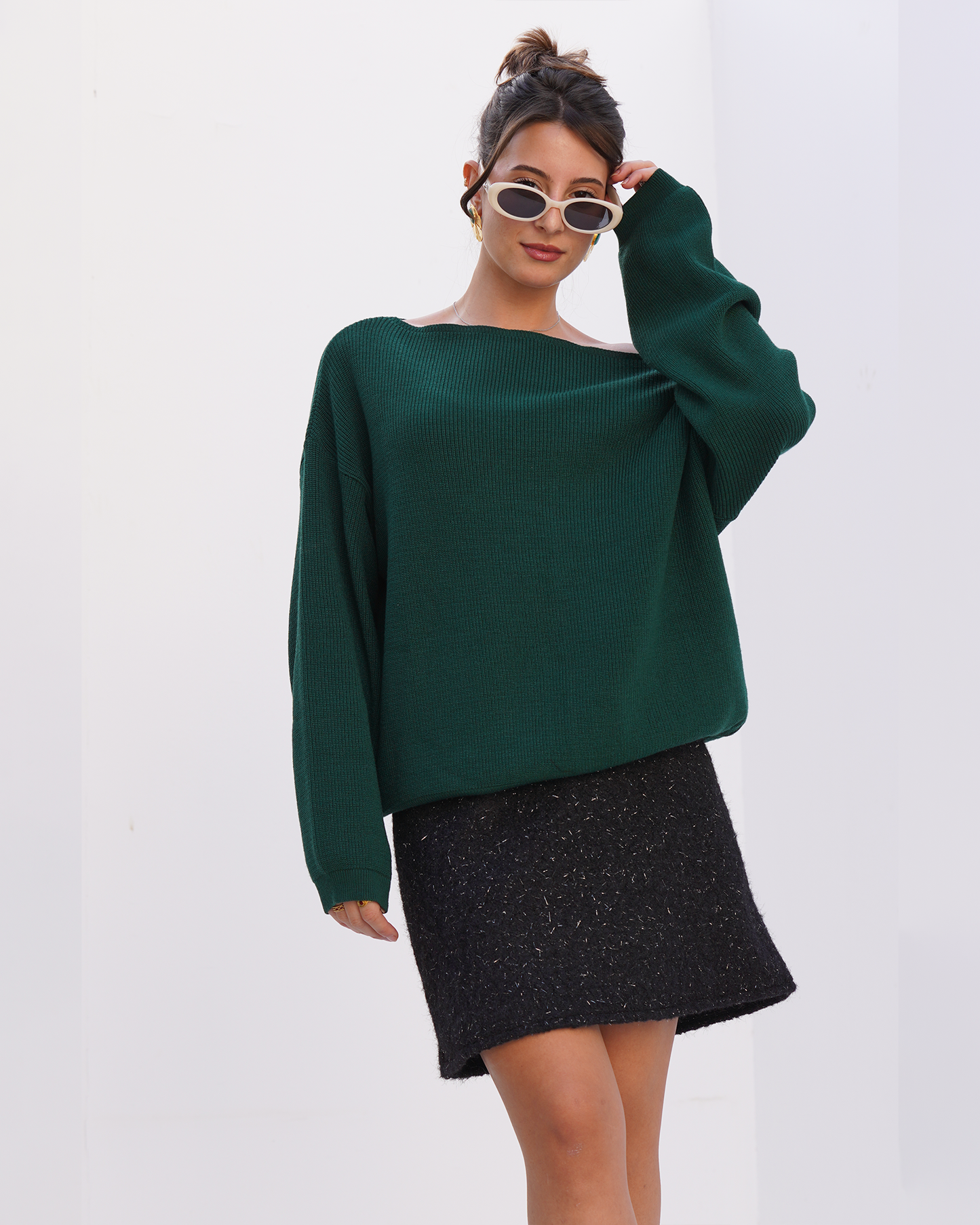 Black Festive Wool Skirt