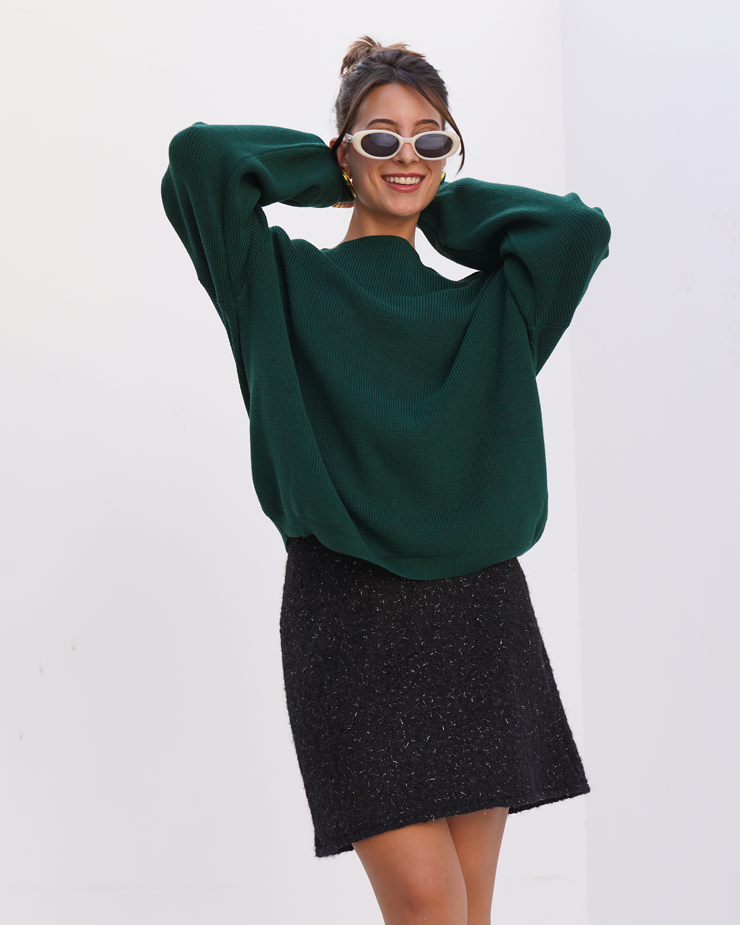 Black Festive Wool Skirt