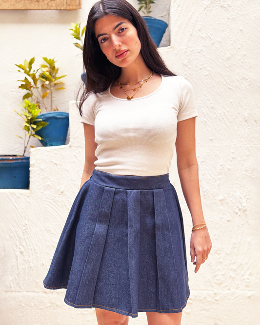 Dark Denim Tennis Skirt