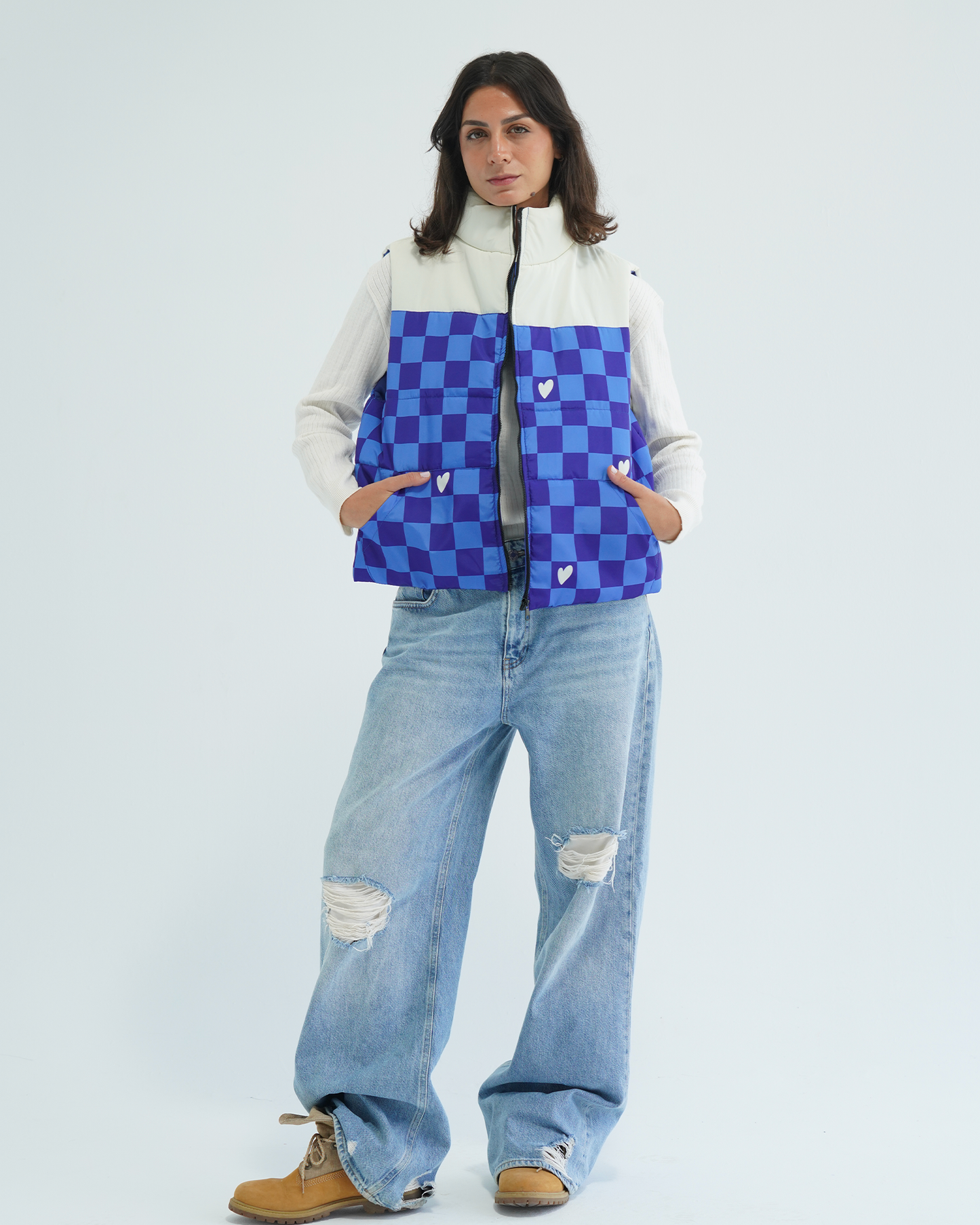 Blue Heart Puffer Vest